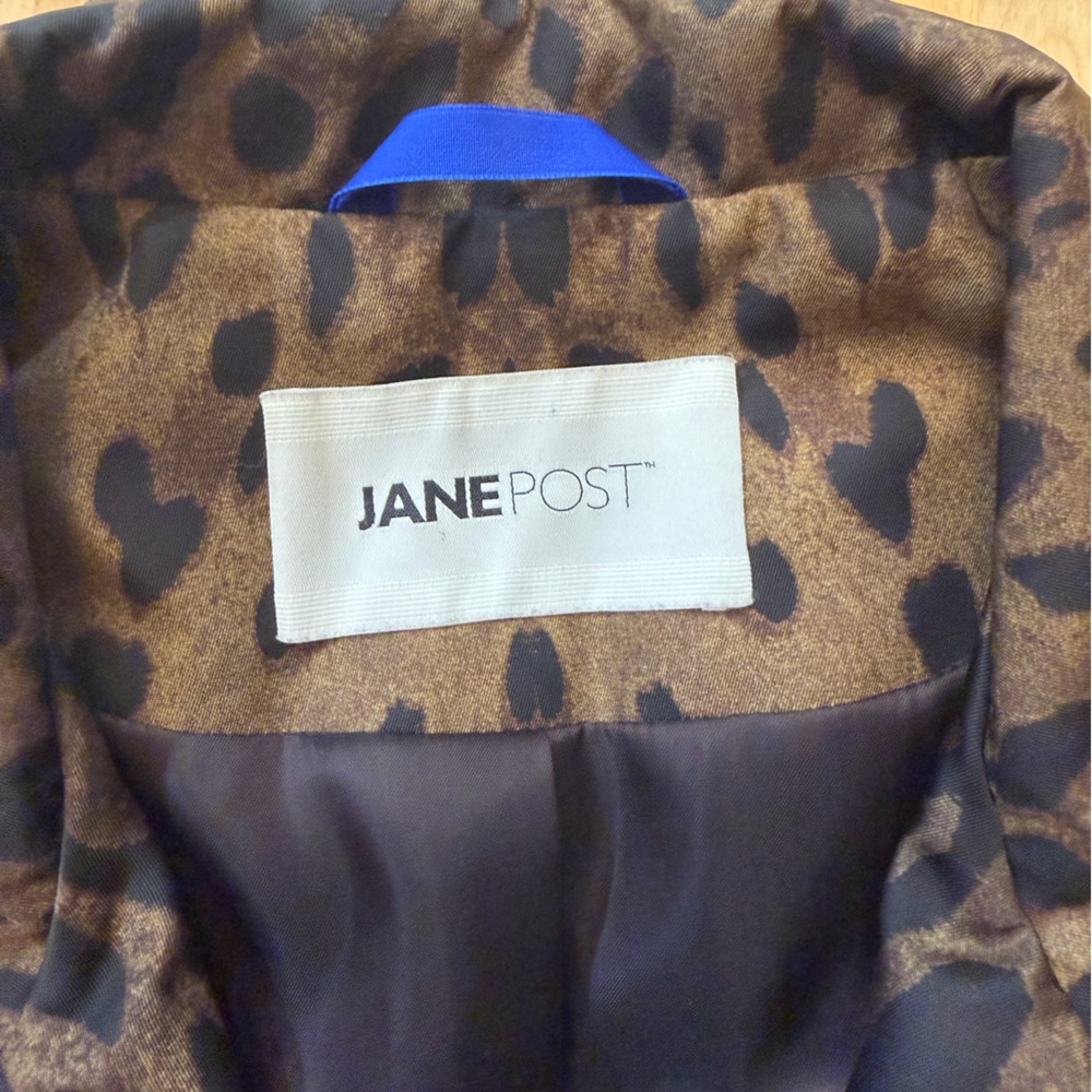 Jane Post Leopard Print Waterproof Blazer Jacket - image 3